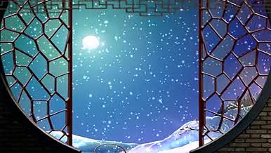 月光雪景古典国粹戏曲文化视频素材视频的预览图